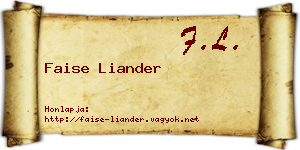 Faise Liander névjegykártya